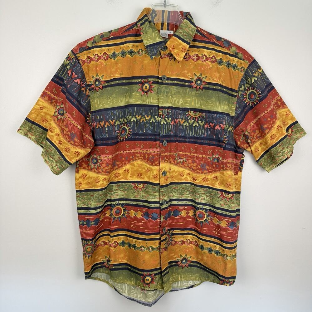 Vtg The Territory Ahead Camp Shirt Mens M Colorful Southwestern Tribal Resort